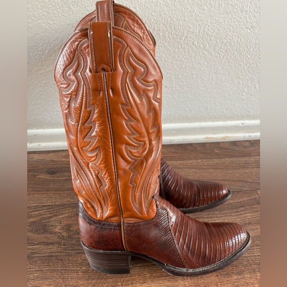 Justin Cowgirl Heeled Leather Exotic Lizard
Stitched Tall Western Boots 7.5 - Picture 15 of 16